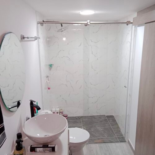 cabina de baño sistema deslizante