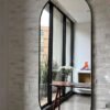 Espejo ovalo platinado estructura hierro forjado